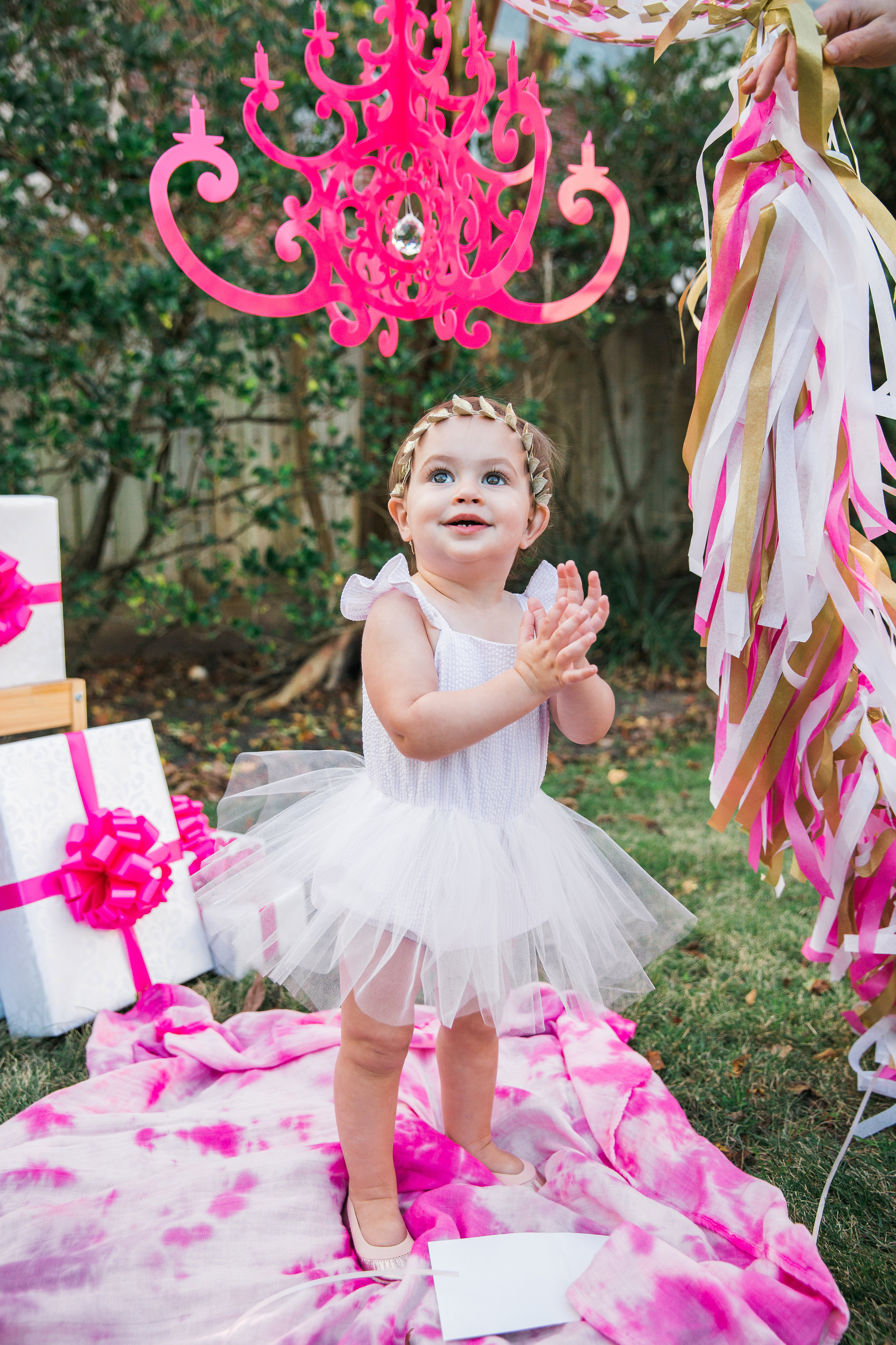 Pink and gold one year birthday outfit best sale