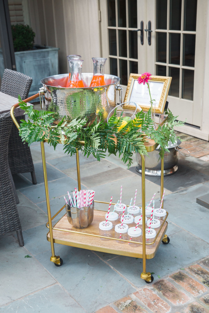 How to Throw an Ice Cream Party | The prettiest styled bar cart. See more at blog.cuteheads.com