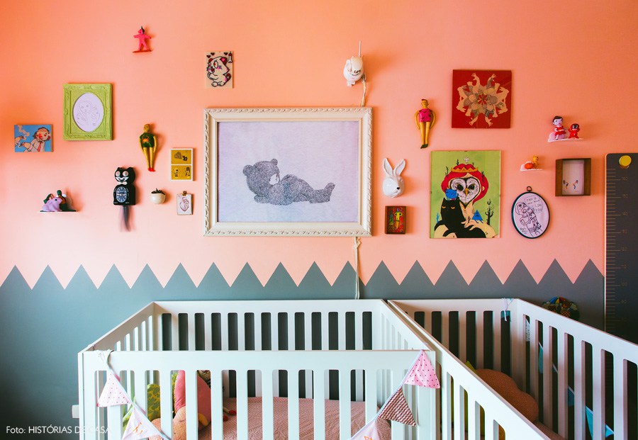 Peach and gray hipster nursery |These Cool Kids Rooms Are So Amazing, You'll Want Them for Yourself 