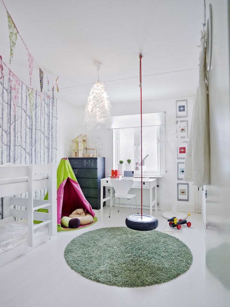 All white kids room with pops of color |These Cool Kids Rooms Are So Amazing, You'll Want Them for Yourself 