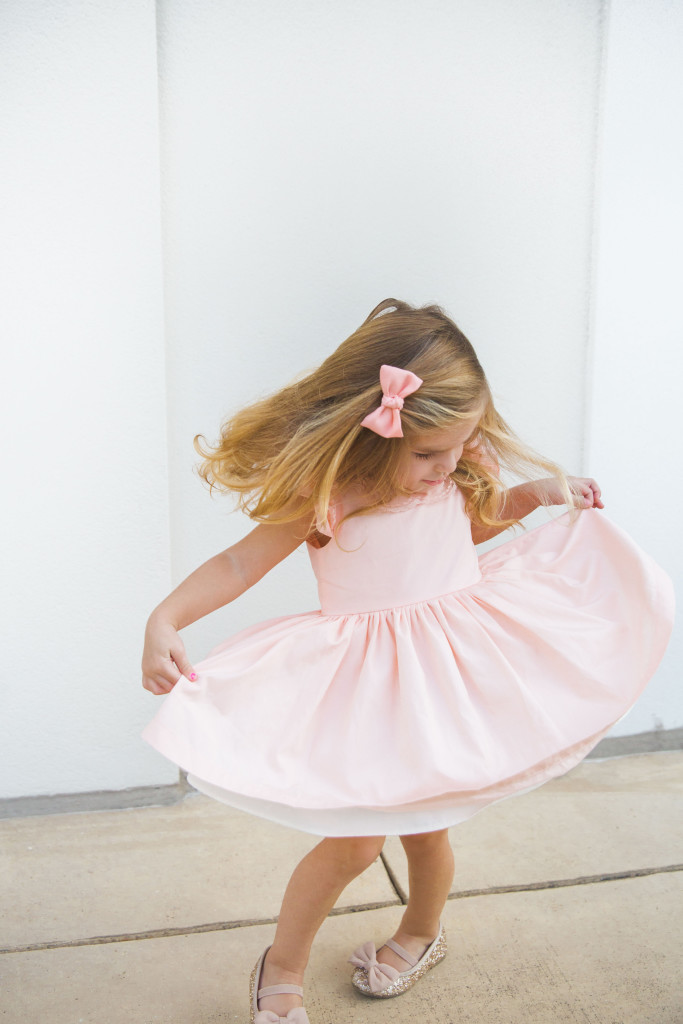 Valentine's Day Outfit for Girls: the Valentina Dress from cuteheads, featuring cuteheads' signature flutter sleeve with pink lace detailing. Perfect for Valentine's Day, a birthday party and beyond. 