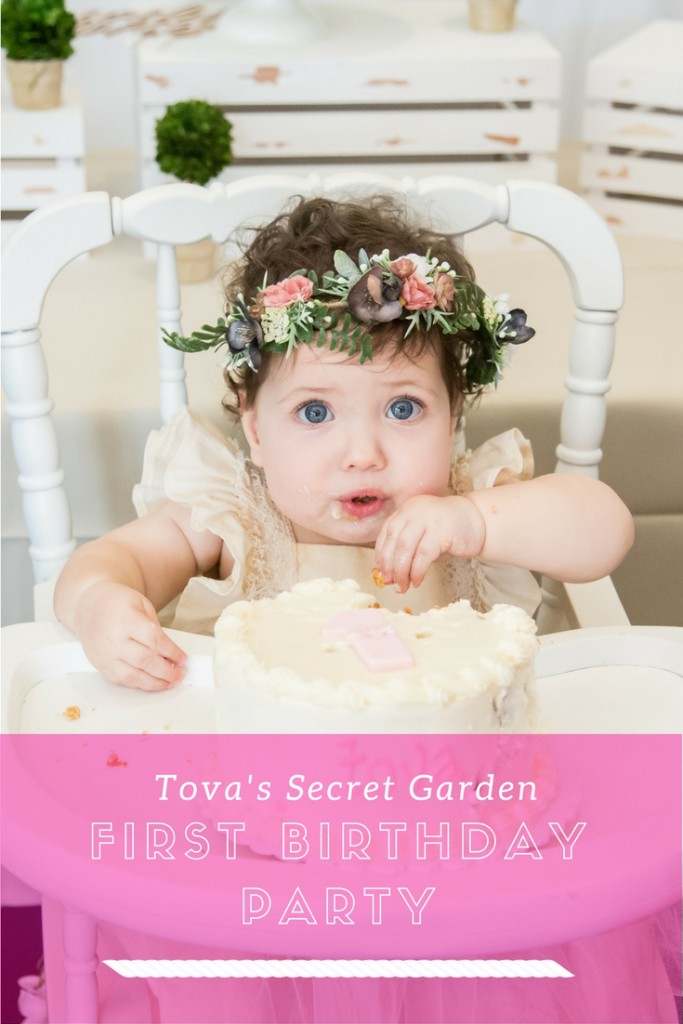 Tova's Navy, Pink, and Gold Secret Garden First Birthday Party