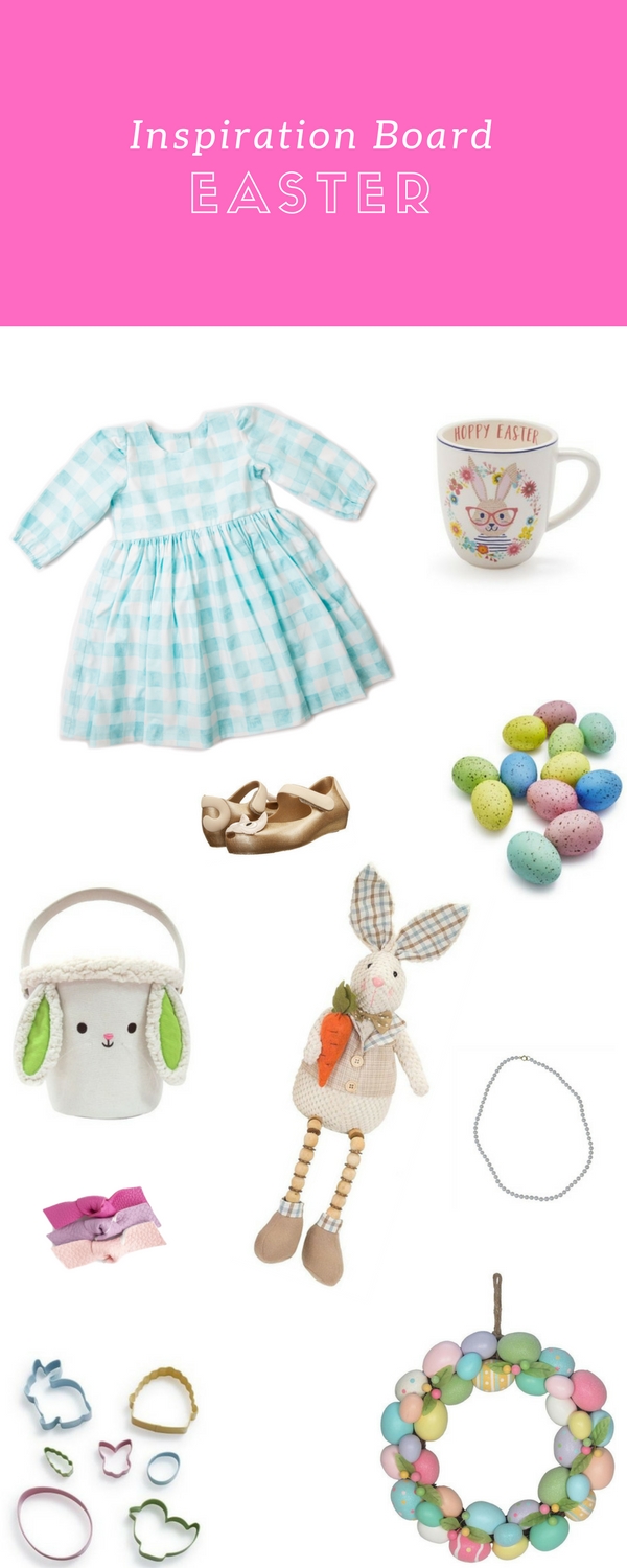 Easter Inspiration Board from cuteheads // shop the Zooey buffalo plaid dress for the perfect girl's Easter outfit + everything shown here at blog.cuteheads.com
