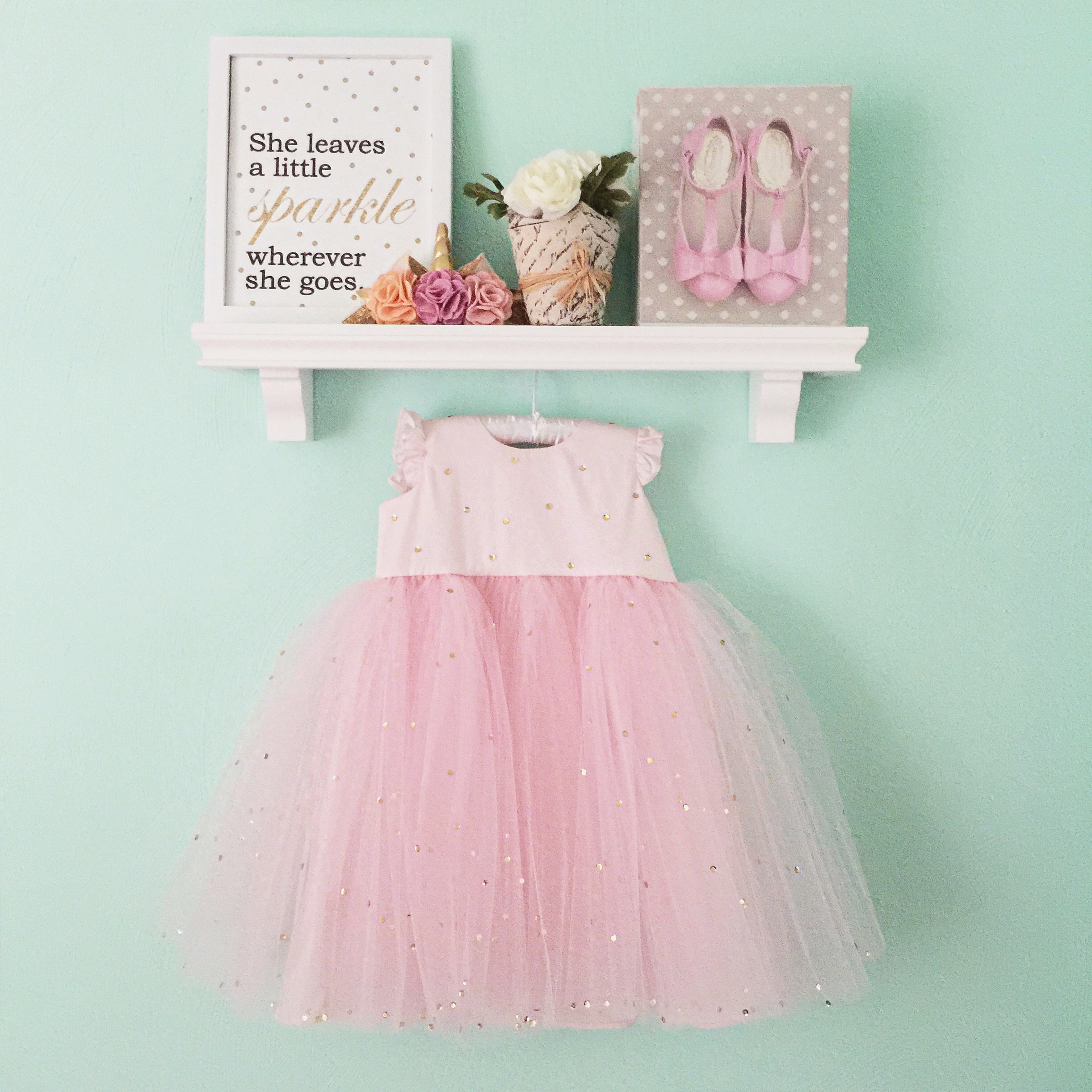 custom pink tulle flower girl or birthday party dress from cuteheads // order your own at cuteheads.com