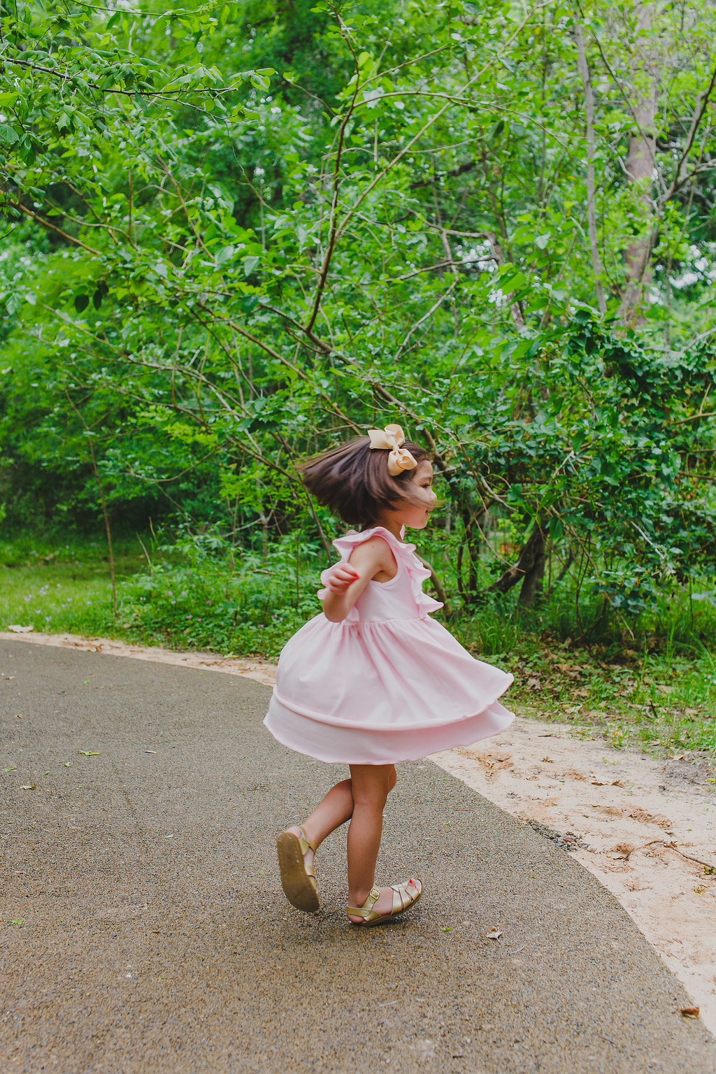 Little girls pink jersey bohemian dress. Shop now at cuteheads.com