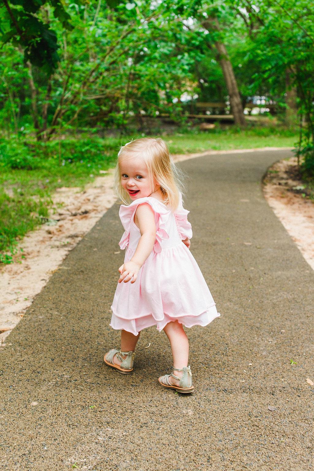 Little girls pink jersey bohemian dress. Shop now at cuteheads.com