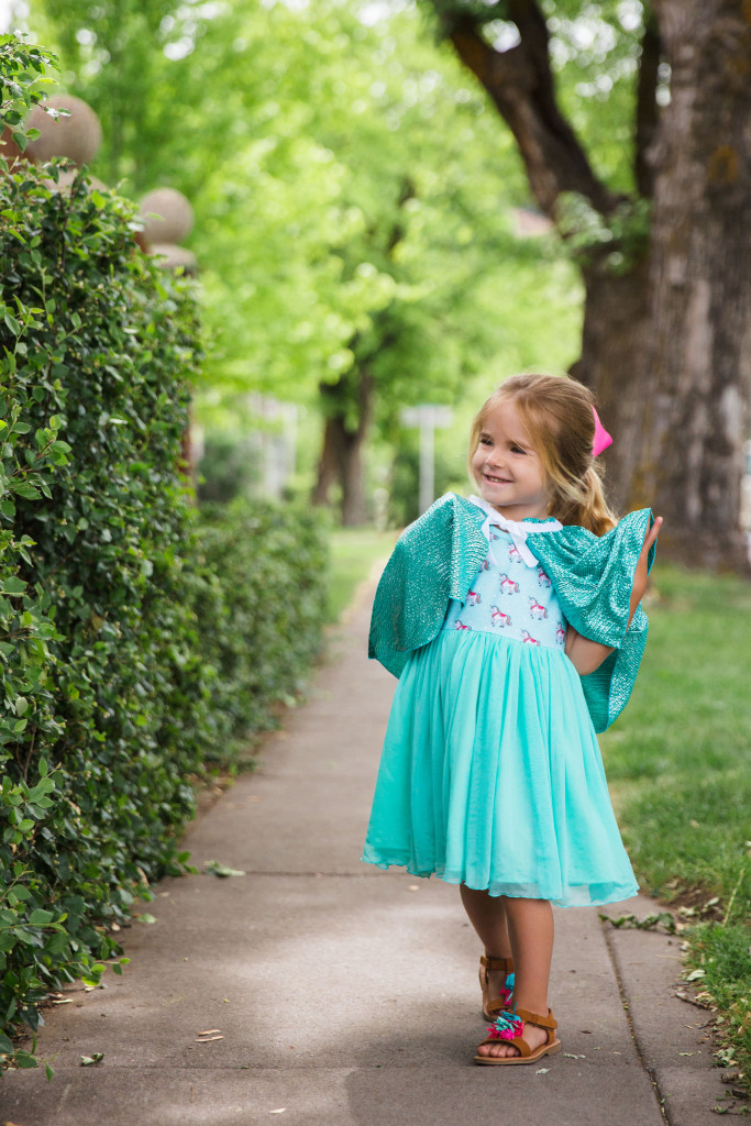 Introducing the Isla Unicorn Cape, the perfect dress for a unicorn birthday party!
