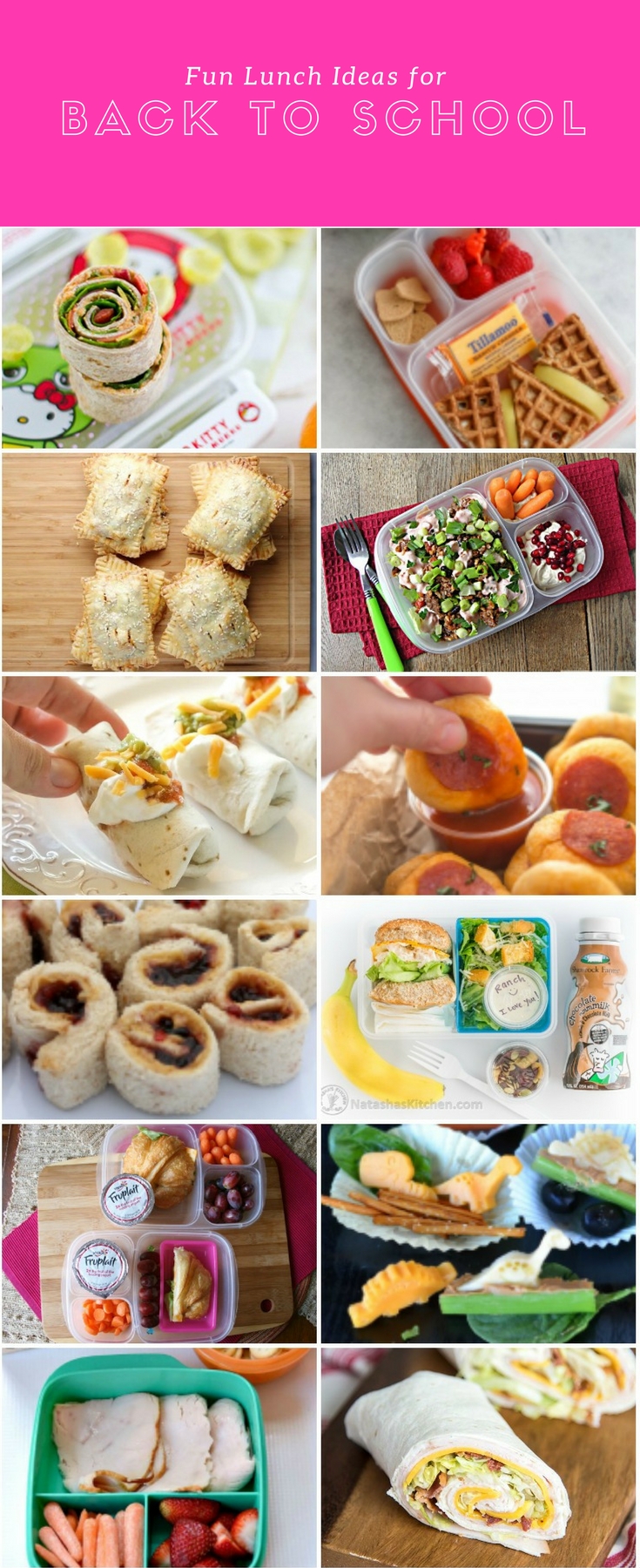 Fun Lunch Ideas for Back to School | A roundup of delicious, non-boring recipes to make your little one's lunch boxes more exciting this school year! Read more at blog.cuteheads.com