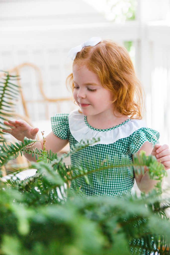 The cuteheads x Veronika's Blushing Harper dress, the cutest green gingham dress with white ruffled details, perfect for any season. Handmade girls fashion at its finest. 