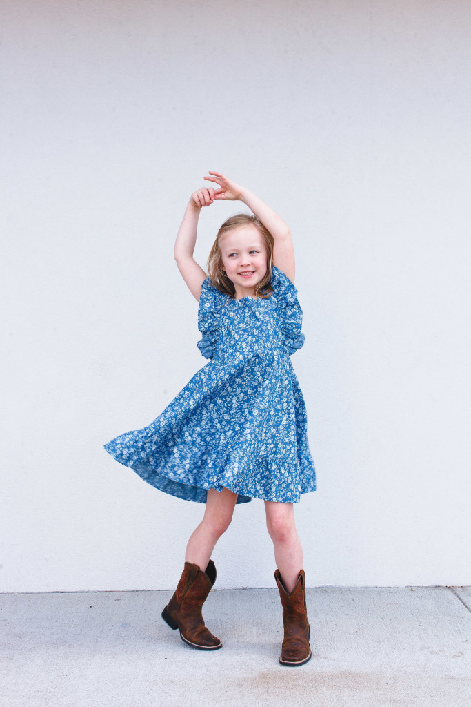 Girls chambray dress from cuteheads.com