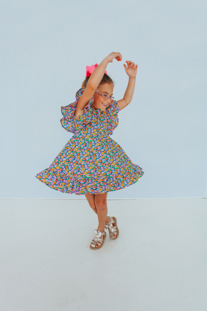 floral ruffled 70's inspired dress -- cuteheads.com
