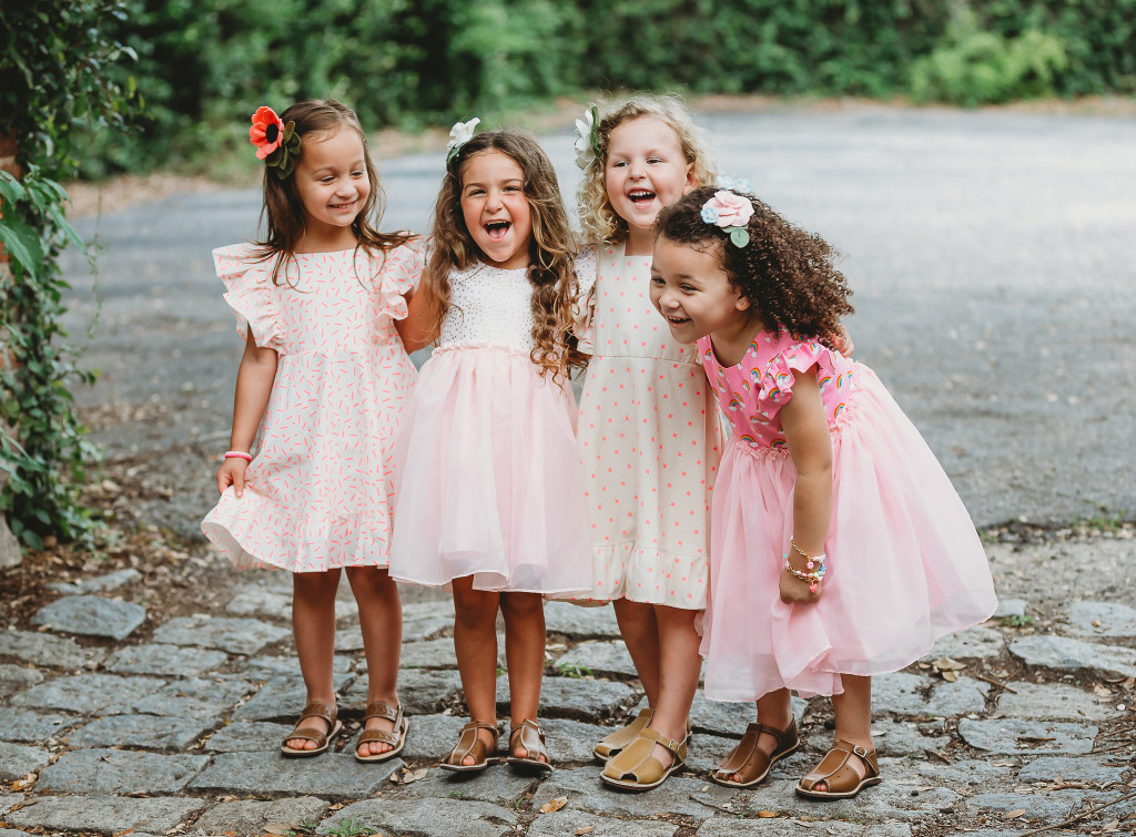 Little girls pink and gold dresses - see more at blog.cuteheads.com