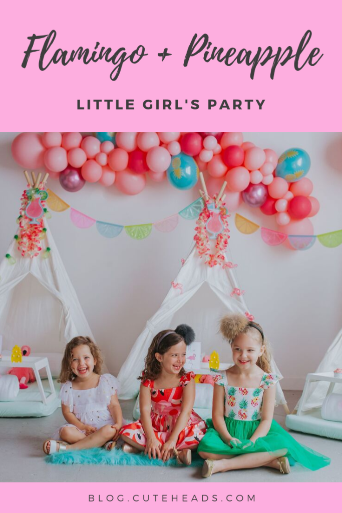 Little Girl's Pineapple Flamingo Party -- blog.cuteheads.com