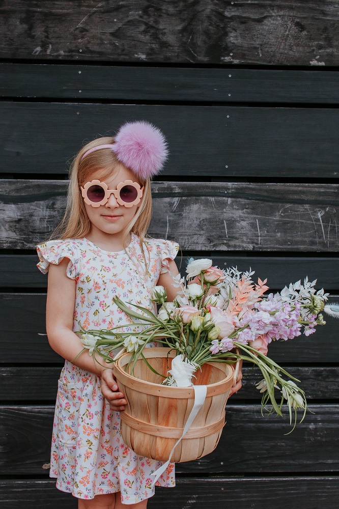 little girls retro floral sunglasses
