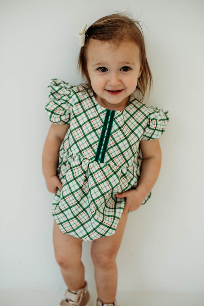 baby tartan Christmas outfit