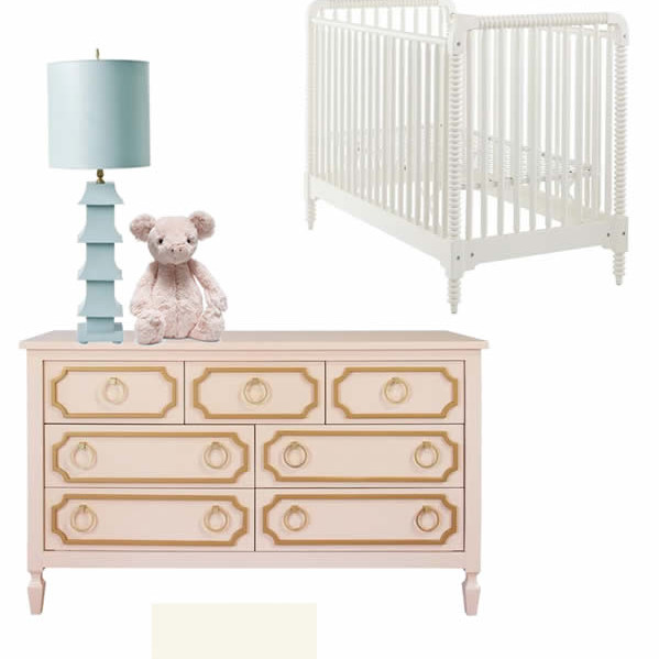 Nursery Inspiration Board: Pantone Colors of the Year Serenity and Rose Quartz