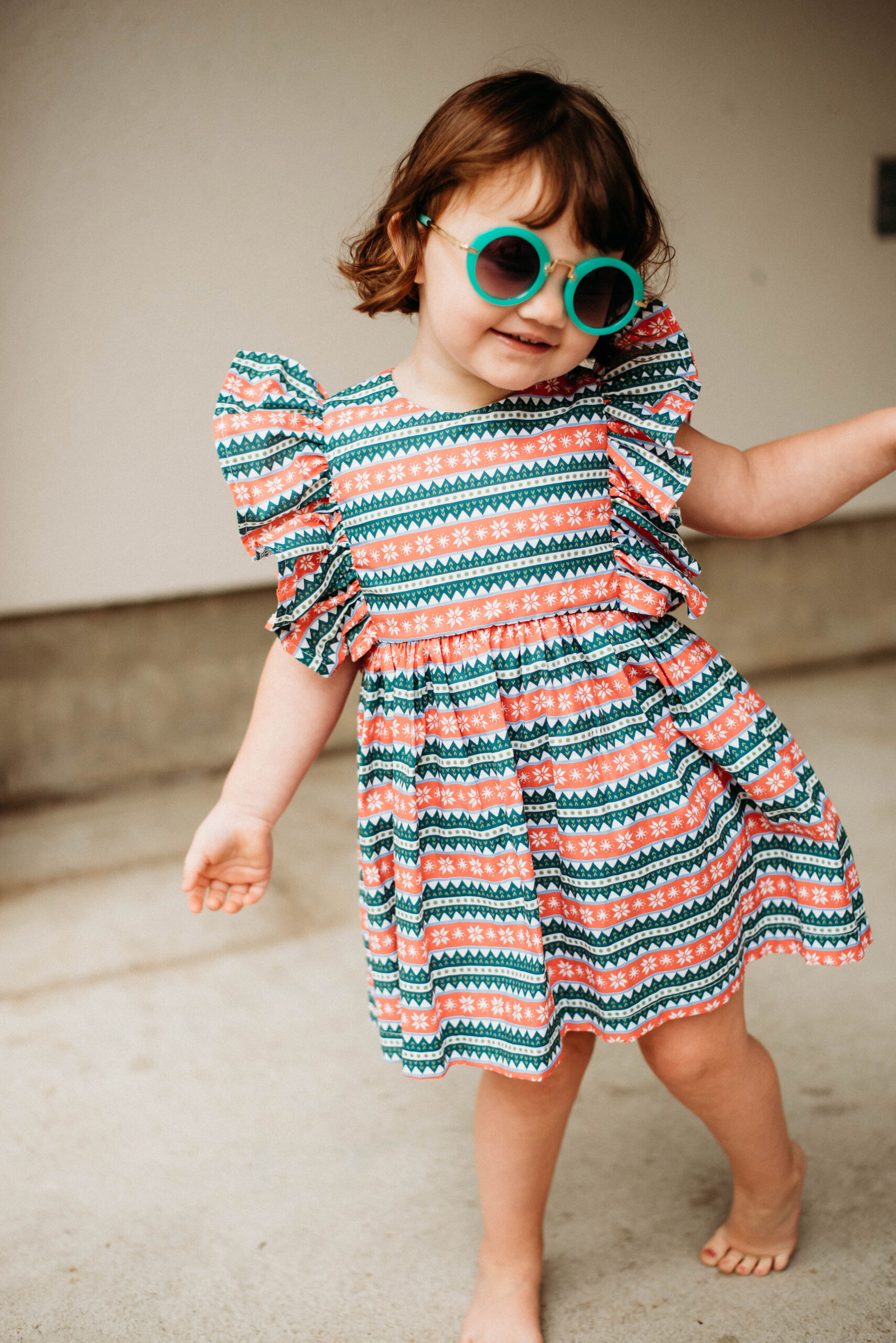 Little Girl's Pink Gingham Flutter Sleeve Dress – cuteheads